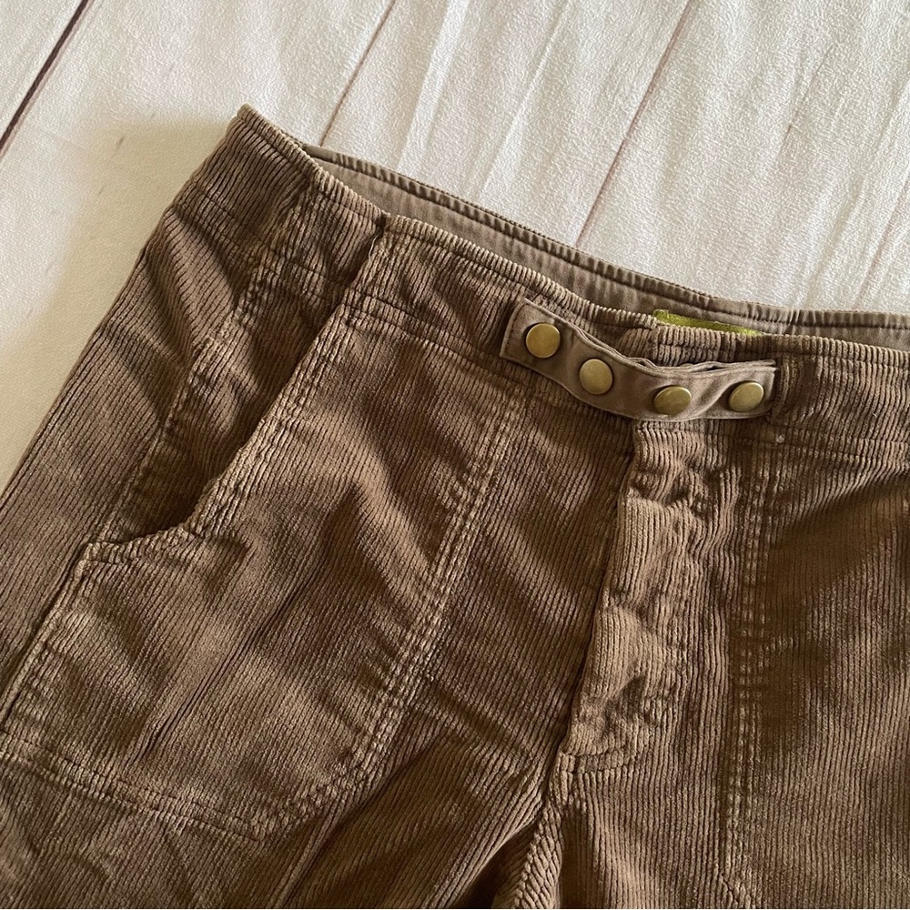 Y2k Corduroy Cropped Capri Pants Women’s 6 Brown Cinch Button Outdoor 90s Pulp - Picture 4 of 14